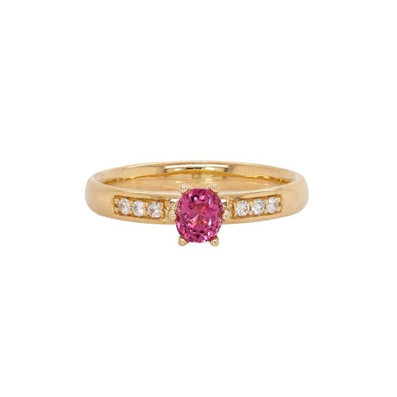 Madagascar Pink Spinel Ring in 14K Solid Gold with Natural Diamond Accents - Picture 1 of 8